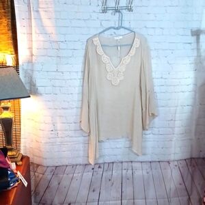 SPENSE‎ Womans Tan Bohemian Top New 2XL